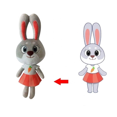 لعبة الأرنب المحشوة القطيفة Kawaii مع شهادة EN71