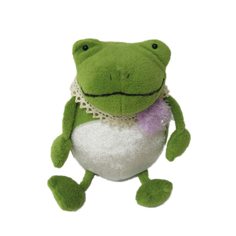 Green Frog Prince Animal Plush Toys طفل ألعاب من القطيفة للديكور المنزل